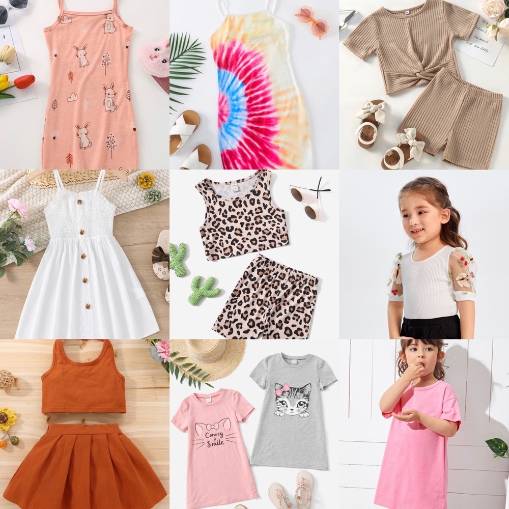 Girls LOT 13 Items Shein 4/5T GUC or NWOT Matching Sets Trend